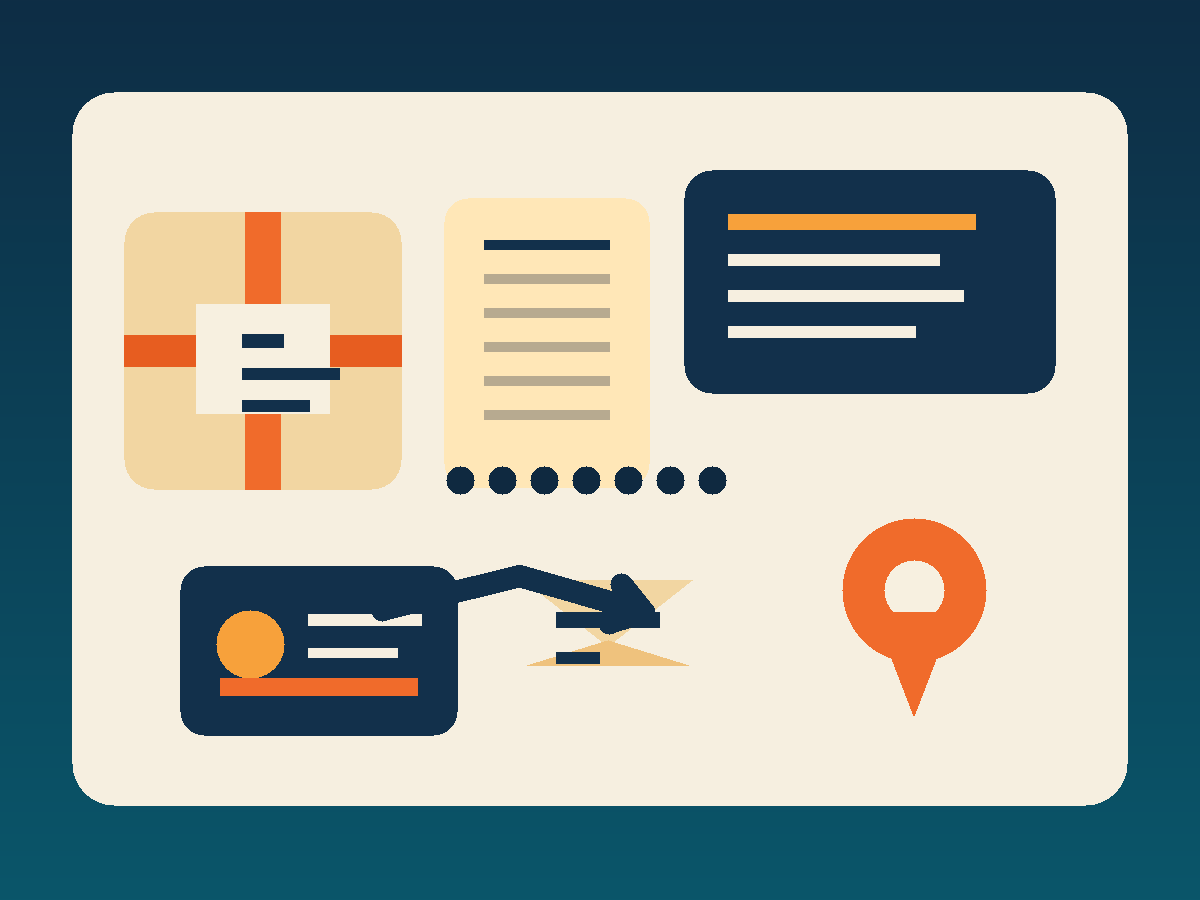 A postal counter scene for package pickup English practice