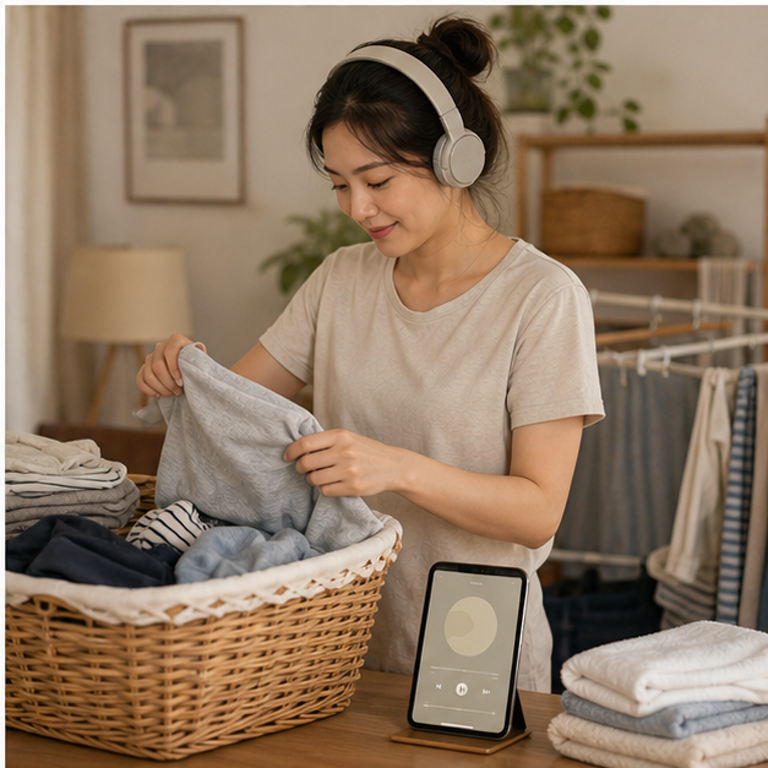 English listening practice during daily chores