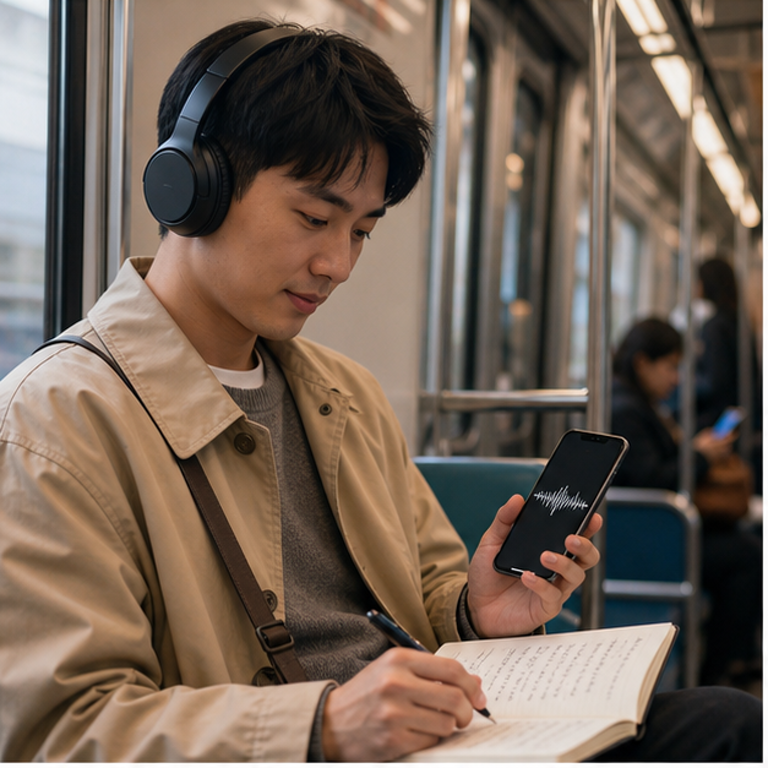 English listening practice during a commute